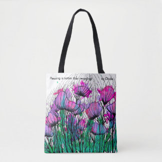 Taschentasche mit wunderlichen rosa Blumen Tasche