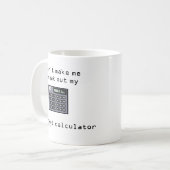 Taschentaschenrechner-Tasse Kaffeetasse (Vorderseite Links)