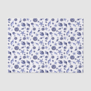 Taschentücher aus blauen und weißen Muscheln Seidenpapier
