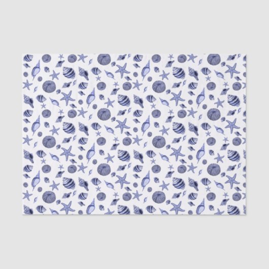 Taschentücher aus blauen und weißen Muscheln Seidenpapier (Vorderseite)