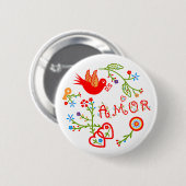 Taschentücher der portugiesischen Liebe Button (Vorne & Hinten)