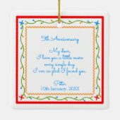 Taschentücher der portugiesischen Liebe Keramikornament (Rückseite)