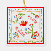 Taschentücher der portugiesischen Liebe Keramikornament (Vorderseite)