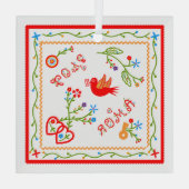 Taschentücher der portugiesischen Liebe Ornament Aus Glas (Rückseite)