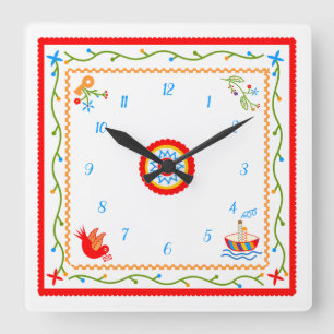 Taschentücher der portugiesischen Liebe Quadratische Wanduhr