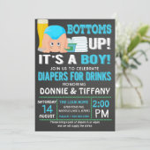 Taschentücher für Getränke Es ist ein Junge Einladung (Stehend Vorderseite)