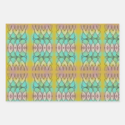 Taschentücher und Bleistifte, künstlerische Umhüll Geschenkpapier Set (Vorderseite 3)