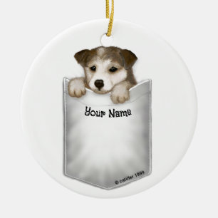 Taschenwelpe Hund Keramik Ornament