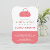 Taschenwolken Babydusche Einladung (Stehend Vorderseite)