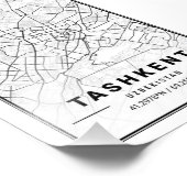 Taschkent - Usbekistan Light City Map Fotodruck (Ecke)