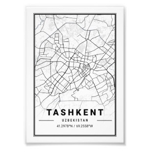 Taschkent - Usbekistan Light City Map Fotodruck