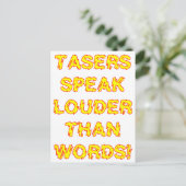 Tasers sprechen lauter als Worte Postkarte (Stehend Vorderseite)