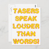 Tasers sprechen lauter als Worte Postkarte (Vorne/Hinten)