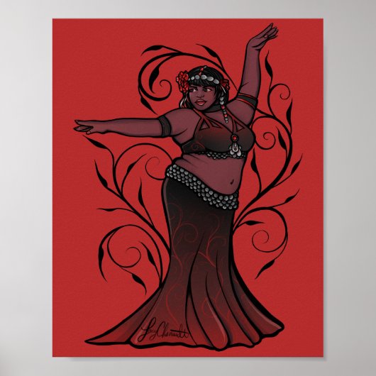 Tasha Red Belly Dancer Poster (Vorne)