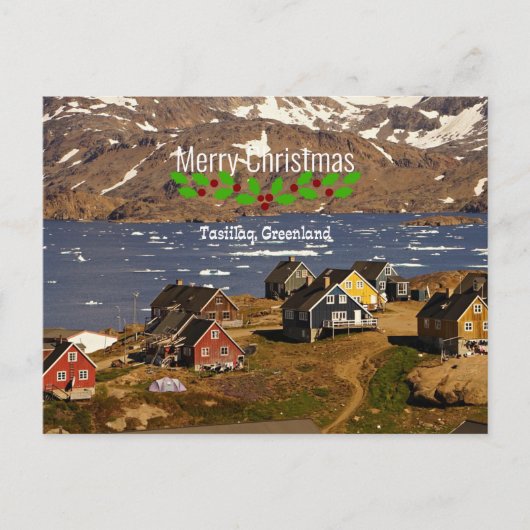 Tasiilaq, Grönland - Weihnachtsgrüße Postkarte (Vorderseite)
