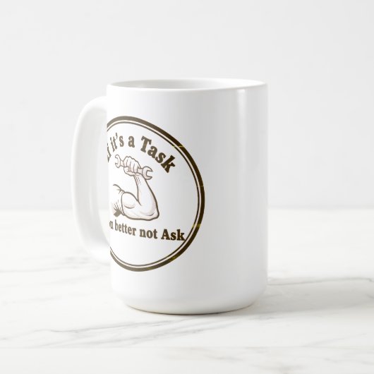 Task Ask Motto: Initiative Coffee Mug Power Kaffeetasse (Vorderseite Links)
