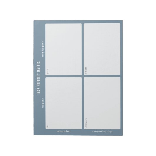Task Priority and planner Matrix (blue) Notizblock (Rotiert)