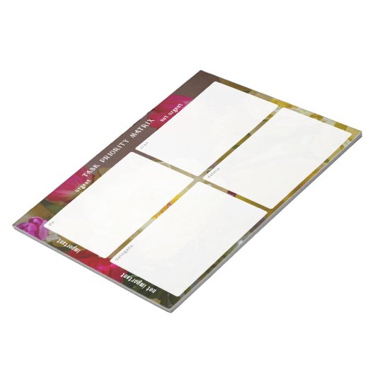 Task Priority and planner Matrix (floral) Notizblock (angewinkelt)
