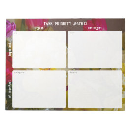 Task Priority and planner Matrix (floral) Notizblock