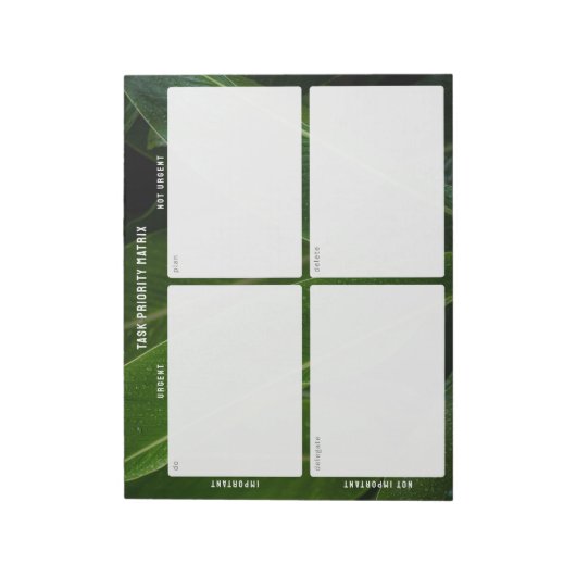 Task Priority and planner Matrix  (nature) Notizblock (Rotiert)