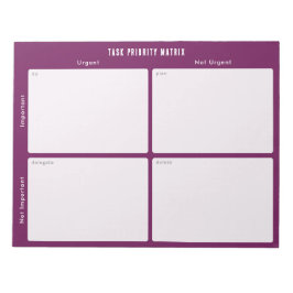 Task Priority and planner Matrix (purple/magenta) Notizblock