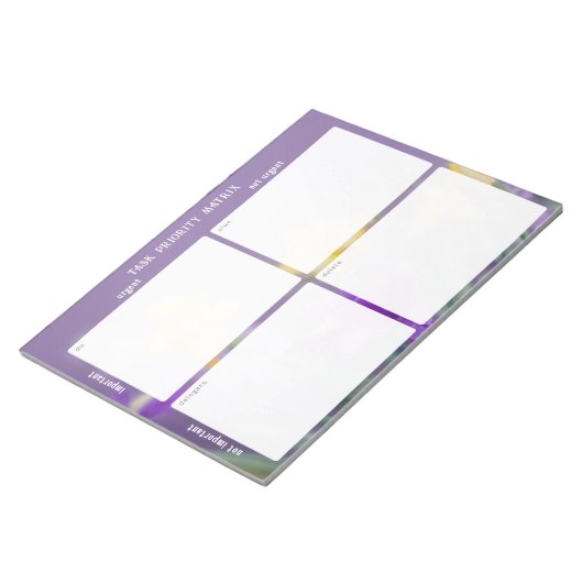 Task Priority and planner Matrix (spring floral) Notizblock (angewinkelt)