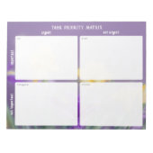Task Priority and planner Matrix (spring floral) Notizblock (Vorderseite)