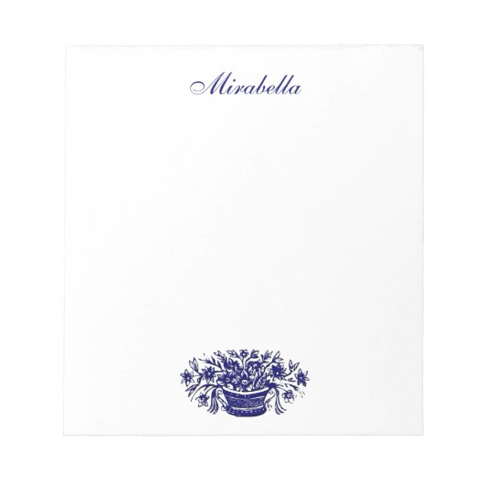 Taskschaltfläche für benutzerdefinierte blaue und  notizblock (Vorderseite)