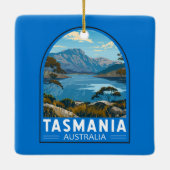 Tasmania Australia Reisen Kunst Vintag Keramikornament (Rückseite)