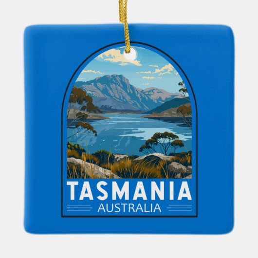 Tasmania Australia Reisen Kunst Vintag Keramikornament (Vorderseite)