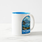 Tasmania Australia Reisen Kunst Vintag Zweifarbige Tasse (VorderseiteRechts)