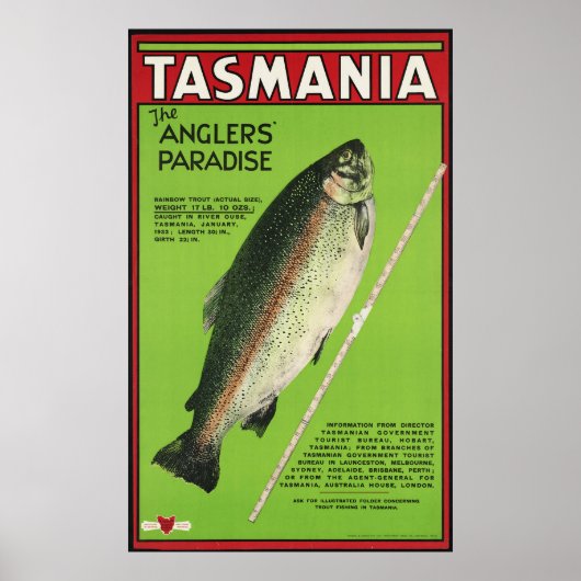 Tasmania Das Paradies der Angler Poster (Vorne)