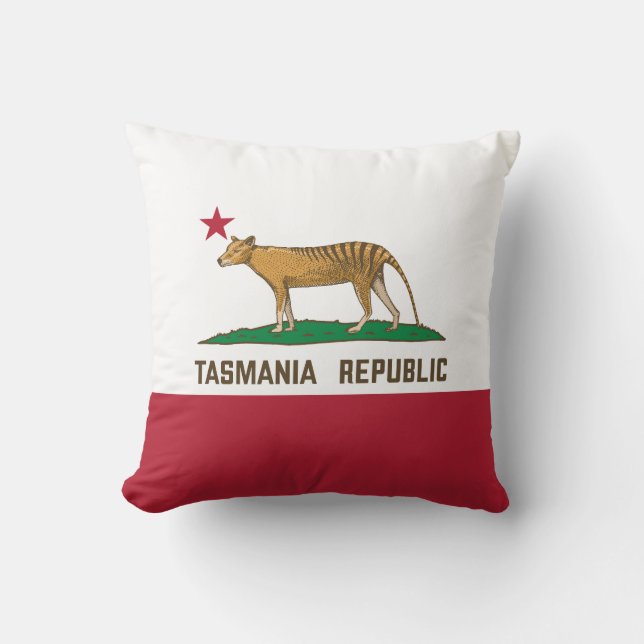 Tasmania Republic Thylacine Flag Tasmanischer Tige Kissen (Vorderseite)
