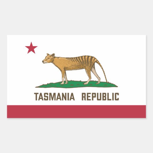 Tasmania Republic Thylacine Flag Tasmanischer Tige Rechteckiger Aufkleber (Vorderseite)