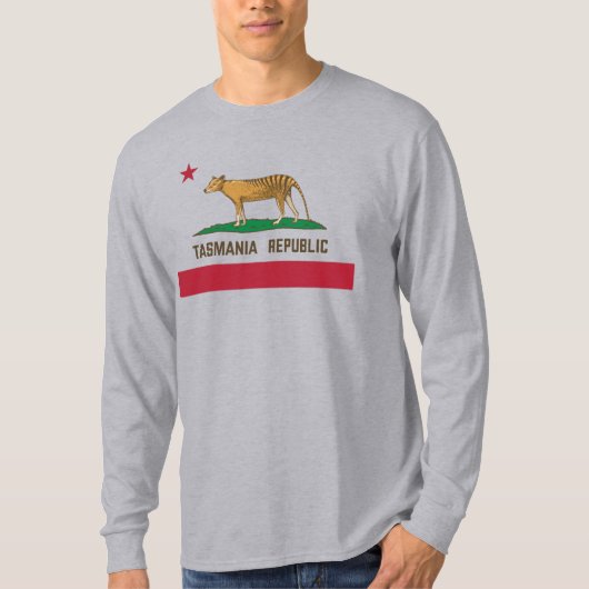 Tasmania Republic Thylacine Flag Tasmanischer Tige T-Shirt (Vorderseite)