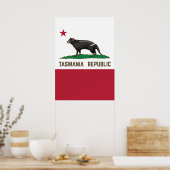 Tasmania Republik Tasmanische Teufelsflagge Poster (Küche)
