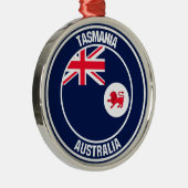 Tasmania Round Emblem Ornament Aus Metall (Rechts)
