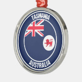 Tasmania Round Emblem Ornament Aus Metall (Links)