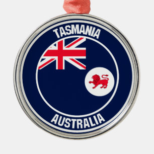 Tasmania Round Emblem Ornament Aus Metall