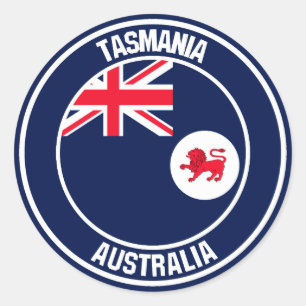 Tasmania Round Emblem Runder Aufkleber