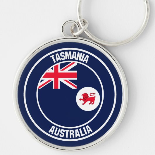Tasmania Round Emblem Schlüsselanhänger (Vorne)