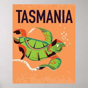 Tasmania Vintage Reiseplakat. Poster