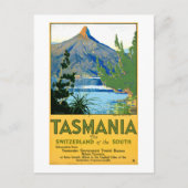 Tasmania Vintage Travel Poster Zurück Postkarte (Vorderseite)