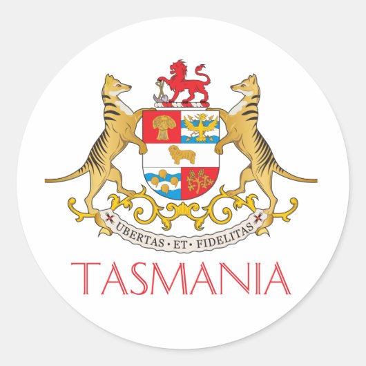 Tasmania-Wappen Runder Aufkleber (Vorderseite)