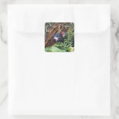 Tasmanian Devil Begegnung Quadratischer Aufkleber (Tasche)