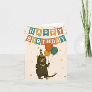 Tasmanian Devil Birthday Card - Australian Animal Karte