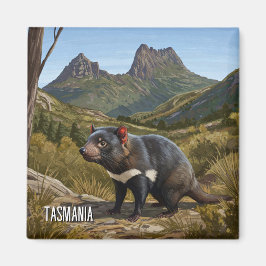 Tasmanian Devil Cradle Mountain Travel Magnet