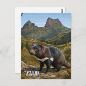 Tasmanian Devil Cradle Mountain Travel Postkarte (Vorne/Hinten)
