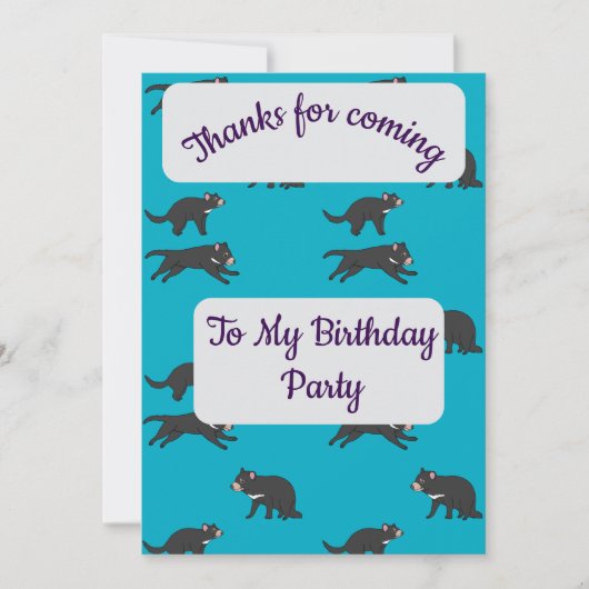 Tasmanian Devil Danke Karte (Vorderseite)