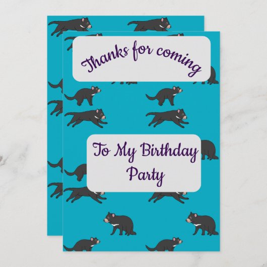 Tasmanian Devil Danke Karte (Vorne/Hinten)